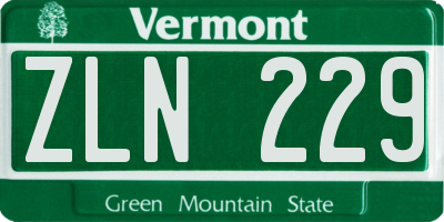 VT license plate ZLN229