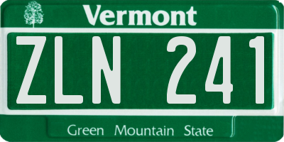 VT license plate ZLN241