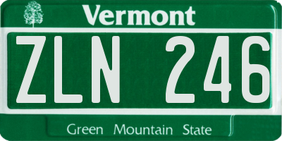 VT license plate ZLN246