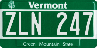 VT license plate ZLN247