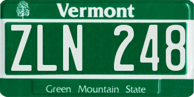 VT license plate ZLN248