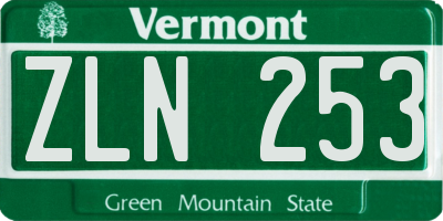 VT license plate ZLN253