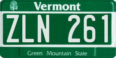 VT license plate ZLN261