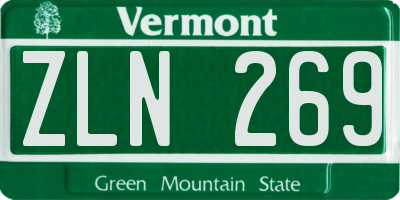VT license plate ZLN269