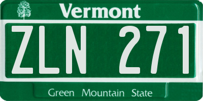 VT license plate ZLN271
