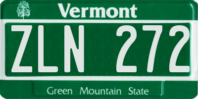VT license plate ZLN272