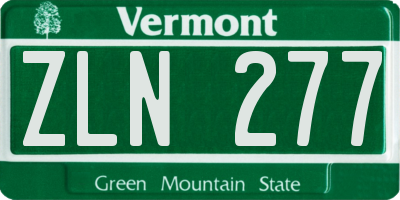 VT license plate ZLN277