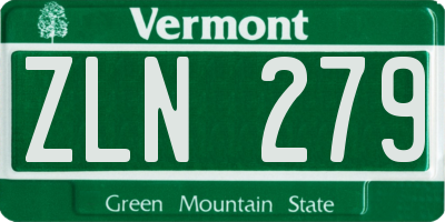 VT license plate ZLN279