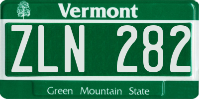 VT license plate ZLN282