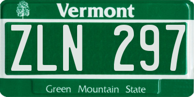 VT license plate ZLN297