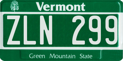 VT license plate ZLN299