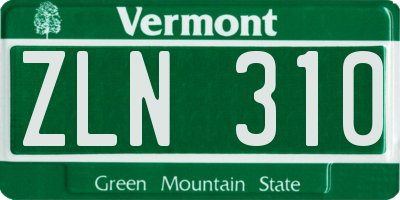 VT license plate ZLN310