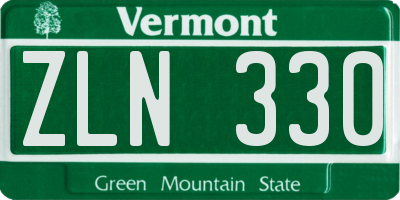 VT license plate ZLN330