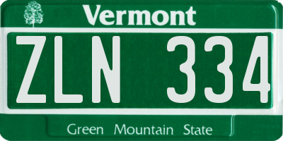 VT license plate ZLN334