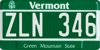 VT license plate ZLN346