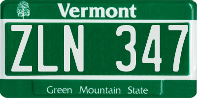 VT license plate ZLN347