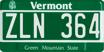 VT license plate ZLN364