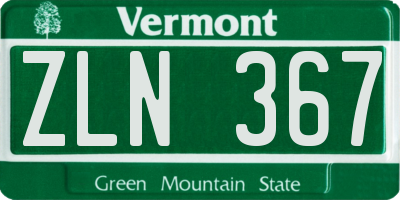 VT license plate ZLN367