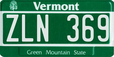 VT license plate ZLN369