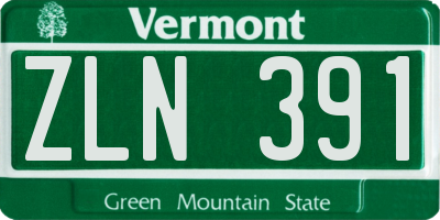 VT license plate ZLN391