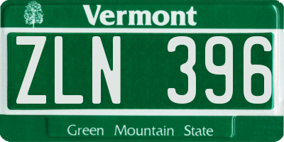 VT license plate ZLN396