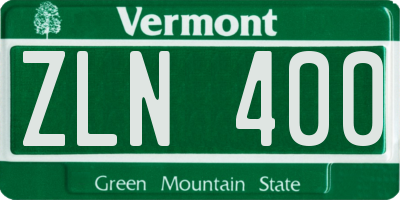 VT license plate ZLN400