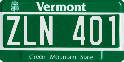 VT license plate ZLN401
