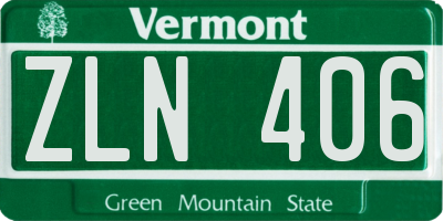 VT license plate ZLN406