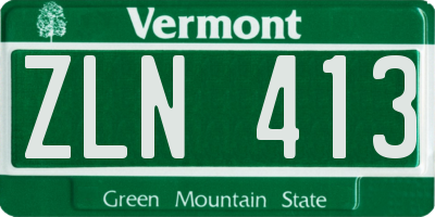 VT license plate ZLN413