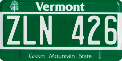 VT license plate ZLN426