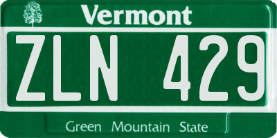 VT license plate ZLN429