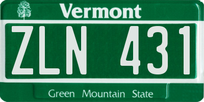 VT license plate ZLN431