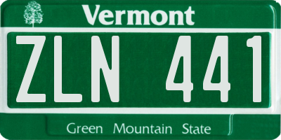VT license plate ZLN441
