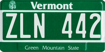 VT license plate ZLN442