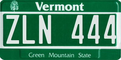 VT license plate ZLN444