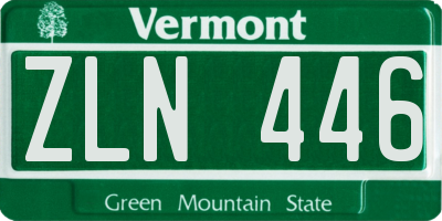 VT license plate ZLN446