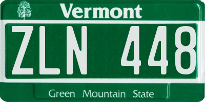 VT license plate ZLN448