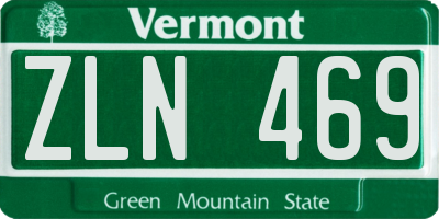 VT license plate ZLN469