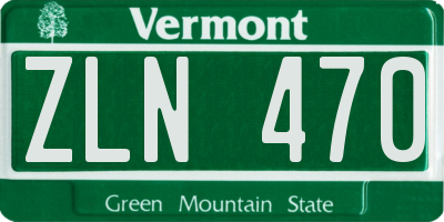 VT license plate ZLN470