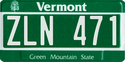 VT license plate ZLN471