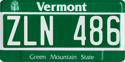 VT license plate ZLN486