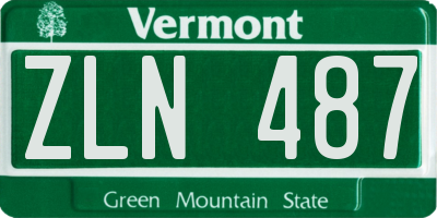VT license plate ZLN487