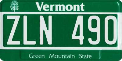 VT license plate ZLN490
