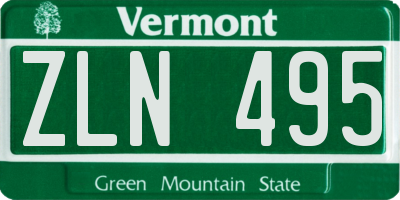 VT license plate ZLN495