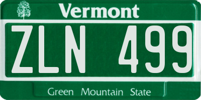 VT license plate ZLN499
