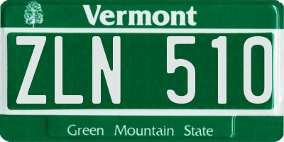 VT license plate ZLN510