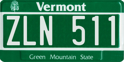 VT license plate ZLN511