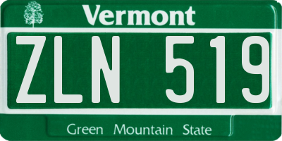 VT license plate ZLN519