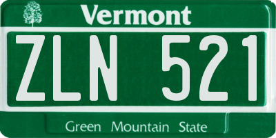 VT license plate ZLN521