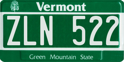VT license plate ZLN522